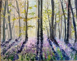 Bluebell Forest Oil Painting Reyhan Uyanik