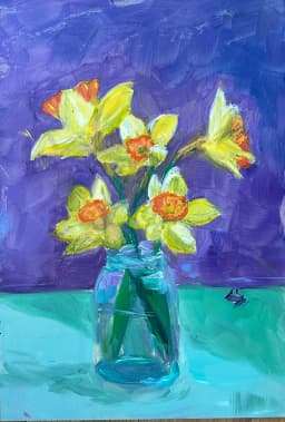 Daffodils in a Jar oil painting Reyhan Uyanik